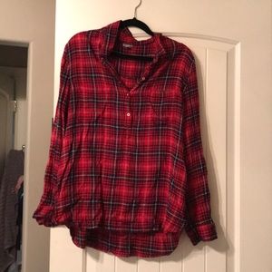 Aerie Large Quarter Button Flannel